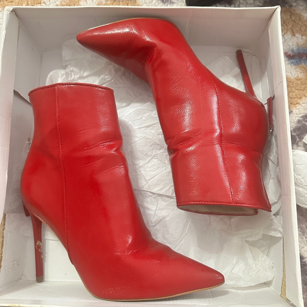 Steve Madden Red Patent Via Boot
